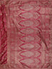 Crimson Pink Floral Vine Zari Woven Design Semi Banarasi Silk Saree with Designer Blouse