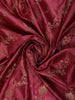 Crimson Pink Floral Vine Zari Woven Design Semi Banarasi Silk Saree with Designer Blouse