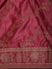 Crimson Pink Floral Vine Zari Woven Design Semi Banarasi Silk Saree with Designer Blouse