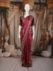 Crimson Pink Floral Vine Zari Woven Design Semi Banarasi Silk Saree with Designer Blouse