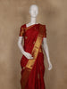 Crimson Red Butta Woven Pure Kanchipuram Silk Saree