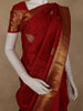 Crimson Red Butta Woven Pure Kanchipuram Silk Saree