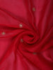 Crimson Red Butta Zari Embroidered Design Pure Organza Saree with Scalloped Border