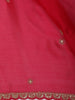 Crimson Red Butta Zari Embroidered Design Pure Organza Saree with Scalloped Border