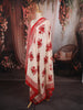 Crimson Red Chevron Printed Design Pure Cotton Straight Cut Salwar Suit with Floral Dupatta