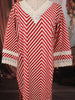Crimson Red Chevron Printed Design Pure Cotton Straight Cut Salwar Suit with Floral Dupatta