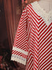 Crimson Red Chevron Printed Design Pure Cotton Straight Cut Salwar Suit with Floral Dupatta