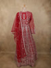 Crimson Red Floral Beads and Zari Embroidered Design Net Mastani Lehenga with Dupatta