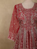 Crimson Red Floral Beads and Zari Embroidered Design Net Mastani Lehenga with Dupatta