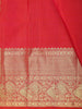 Crimson Red Floral Butta Woven Design Pure Kanchipuram Silk Saree with Contrast Border