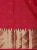 Crimson Red Floral Butta Woven Kanchipuram Silk Saree With Zari Border