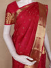 Crimson Red Floral Butta Woven Kanchipuram Silk Saree With Zari Border