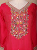 Crimson Red Floral Design Cotton Straight Cut Salwar Suit