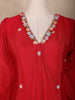 Crimson Red Floral Design Georgette Sharara Salwar Suit