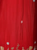 Crimson Red Floral Design Georgette Sharara Salwar Suit