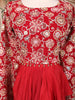 Crimson Red Floral Embroidered Design Georgette Skirt Top