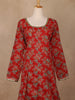 Crimson Red Floral Printed Cotton Salwar Suit - Diadem