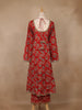 Crimson Red Floral Printed Cotton Salwar Suit - Diadem