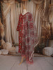 Crimson Red Floral Printed Design Cotton Straight Cut Salwar Suit with Dupatta