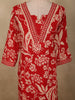 Crimson Red Floral Printed Design Cotton Straight Cut Salwar Suit with Dupatta