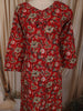 Crimson Red Floral Printed Design Cotton Straight Cut Salwar Suit with Dupatta