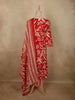 Crimson Red Floral Printed Design Cotton Straight Cut Salwar Suit with Dupatta