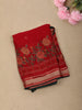 Crimson Red Floral Printed Design Georgette Casual Wear Saree