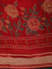 Crimson Red Floral Printed Design Georgette Casual Wear Saree