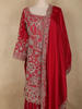 Dark Pink Floral Sequins and Beads Embroidered Design Palazzo Set with Dupatta