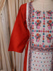 Crimson Red Floral Thread Embroidered Design Cotton Straight Cut Salwar Suit with Dupatta