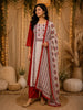 Crimson Red Floral Thread Embroidered Design Cotton Straight Cut Salwar Suit with Dupatta