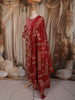 Crimson Red Floral Vine Printed Design Cotton Salwar Suit wit Matching Dupatta