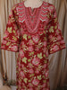 Crimson Red Floral Vine Printed Design Cotton Salwar Suit wit Matching Dupatta