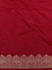 Crimson Red Floral Vine Zari Woven Design Pure Banarasi Silk Saree with Rich Zari Border