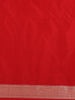 Crimson Red Floral Zari Woven Design Pure Banarasi Silk Saree with Zari Border