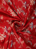 Crimson Red Floral Zari Woven Design Pure Banarasi Silk Saree with Zari Border