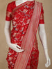 Crimson Red Floral Zari Woven Design Pure Banarasi Silk Saree with Zari Border