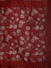 Crimson Red Floral Zari Woven Design Pure Tissue Silk Fancy Saree with Solid Border
