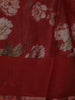 Crimson Red Floral Zari Woven Design Pure Tissue Silk Fancy Saree with Solid Border