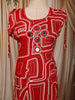 Crimson Red Geometric Line Mirror and Thread Embroidered Design Cotton Palazzo Suit