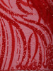 Crimson Red Heavy Sequins and Beads Embroidered Design Net Party Wear Saree with Matching Blouse