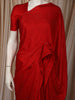Crimson Red Heavy Stone Embellished Design Satin Party Wear Saree with Stone Work Border