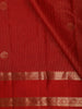 Crimson Red Mini Checked Zari Woven Design Pure Kanchipuram Silk Saree with Double Zari Border