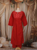 Crimson Red Paisley Thread Embroidered Design Cotton Salwar Suit