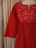 Crimson Red Paisley Thread Embroidered Design Cotton Salwar Suit