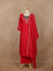 Crimson Red Sequins Embroidery Georgette Salwar Suit - Diadem