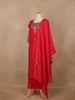 Crimson Red Sequins Embroidery Georgette Salwar Suit - Diadem