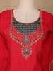 Crimson Red Sequins Embroidery Georgette Salwar Suit - Diadem