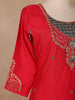 Crimson Red Sequins Embroidery Georgette Salwar Suit - Diadem