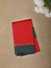 Crimson Red Solid Design Semi Silk Fancy Wear Saree with Contrast Border